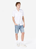 Normal Kesim Shirt Yaka Cepli Beyaz Erkek Kısa Kol Gömlek Cl1068758