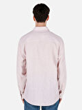 Normal Kesim Shirt Yaka Pembe Erkek Uzun Kol Gömlek Cl1068759