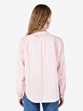 Normal Kesim Shirt Yaka Pembe Kadın Uzun Kol Gömlek