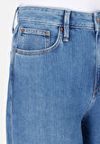 970 Berry Regular Fit Yüksel Bel Geniş Paça Kadın Mavi Jean Pantolon