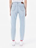896 Maria Mom Fit Yüksek Bel Düz Paça Mavi Kadın Pantolon Cl1069225