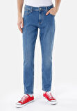 Regular Fit Orta Bel Daralan Paça Erkek Denim Jean Pantolon