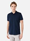Normal Kesim Polo Yaka Lacivert Erkek Kısa Kol Tişört Cl1069372