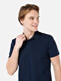 Normal Kesim Polo Yaka Lacivert Erkek Kısa Kol Tişört Cl1069372