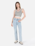771 Emery Regular Fit   Kadın Mavi Jean Pantolon Cl1069426