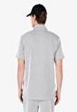 Regular Fit Shirt Neck Jakarlı Erkek Gri Kısa Kol Tişört