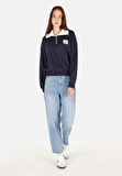 Regular Fit Fermuarlı  Kadın Lacivert Sweatshirt