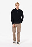 Regular Fit Polo Yaka  Erkek Lacivert Kazak