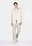 Regular Fit Shirt Neck Düz Erkek Ekru Uzun Kol Gömlek Cl1070136