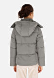 Regular Fit Kapüşonlu    Kadın Yeşil Mont Cl1070351