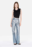 Regular Fit Yüksel Bel Geniş Paça Kadın Denim Jean Pantolon