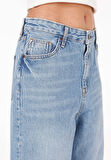 Barrel Fit   Kadın İndigo Jean Pantolon