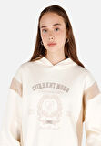 Regular Fit Kapüşonlu  Kadın Ekru Sweatshirt