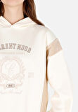 Regular Fit Kapüşonlu  Kadın Ekru Sweatshirt