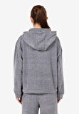 Regular Fit Kapüşonlu  Kadın Gri Sweatshirt