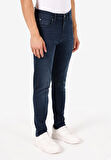 Skinny Fit Yüksel Bel Dar Paça Erkek İndigo Jean Pantolon