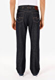 Straight Fit Yüksel Bel Düz Paça Erkek Lacivert Jean Pantolon