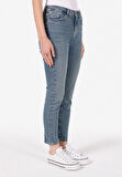 Slim Fit   Kadın İndigo Jean Pantolon