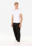 Relaxed Fit Orta Bel Geniş Paça Erkek Siyah  Pantolon Cl1071446