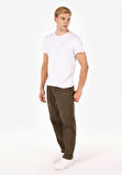 Relaxed Fit Orta Bel Geniş Paça Erkek Yeşil  Pantolon Cl1071446