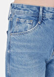 Straight Fit Yüksel Bel Düz Paça Kadın Denim Jean Pantolon