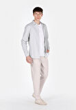 Slim Fit Orta Bel Uzun Paça Erkek Bej  Pantolon