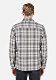 Comfort Fit Shirt Neck Ekoseli Erkek Gri Shacket Cl1072030