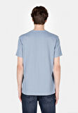 Regular Fit Yuvarlak Yaka Jakarlı Erkek Mavi Kısa Kol Tişört Cl1072064