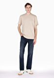 Comfort Fit Yuvarlak Yaka Düz Erkek Bej Kısa Kol Tişört Cl1072066