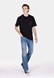 045 Davıd Regular Fit Orta Bel Düz Paça Erkek Mavi Jean Pantolon Cl1072209