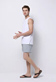 Slim Fit Çizgili Erkek Yeşil Deniz Şortu