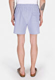 Slim Fit Çizgili Erkek Lacivert Deniz Şortu