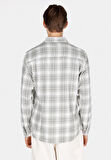 Regular Fit Shirt Neck Ekoseli Erkek Yeşil Uzun Kol Gömlek Cl1072295