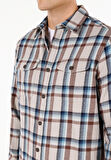 Comfort Fit Shirt Neck Ekoseli Erkek Çok Renkli Uzun Kol Gömlek Cl1072320