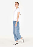 Balloon Fit   Kadın İndigo Jean Pantolon