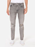042 John Slim Straight Fit Jean Gri Erkek Pantolon