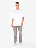 042 John Slim Straight Fit Jean Gri Erkek Pantolon