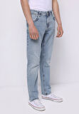 Straight Fit Düşük Bel Düz Paça Erkek İndigo Jean Pantolon