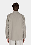 Comfort Fit Shirt Neck Düz Erkek Yeşil Uzun Kol Gömlek Cl1073012