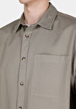 Comfort Fit Shirt Neck Düz Erkek Yeşil Uzun Kol Gömlek Cl1073012