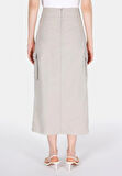 Maxi Length Düz Fermuarlı Kadın Taş Etek Cl1073052