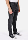 Straight Fit Düşük Bel Düz Paça Erkek Siyah Jean Pantolon