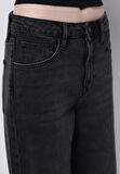Regular Fit Yüksel Bel Geniş Paça Kadın İndigo Jean Pantolon