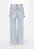 970 Berry Regular Fit Yüksel Bel Geniş Paça Kadın Mavi Jean Pantolon Cl1073220