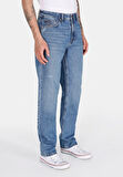 Regular Fit Orta Bel Düz Paça Erkek Mavi Jean Pantolon