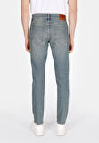 Slim Fit Düşük Bel Dar Paça Erkek İndigo Jean Pantolon