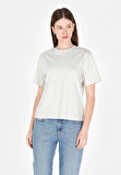 Regular Fit Yuvarlak Yaka Düz Kadın Yeşil Kısa Kol Tişört Cl1073445