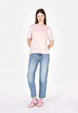 Regular Fit Yuvarlak Yaka Düz Kadın Pembe Kısa Kol Tişört Cl1073445