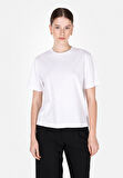 Regular Fit Yuvarlak Yaka Düz Kadın Beyaz Kısa Kol Tişört Cl1073445