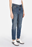 703 Carla Slim Fit Orta Bel Düz Paça Kadın Mavi Jean Pantolon Cl1073493